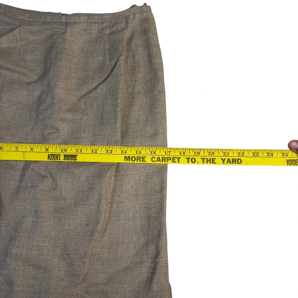 Style&co Collection Petite‎ Tan 100% Linen Pencil Skirt Size 8P Lined Bulgaria